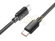 Cable de datos de alta calidad negro Hoco X96 de carga rápida 100W 5A con conectores USB Tipo C a USB Tipo C de 1m longitud, en blister